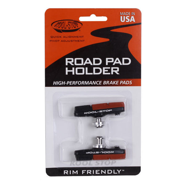 Kool Stop Dura 2 road pads, holder with pads - black pr
