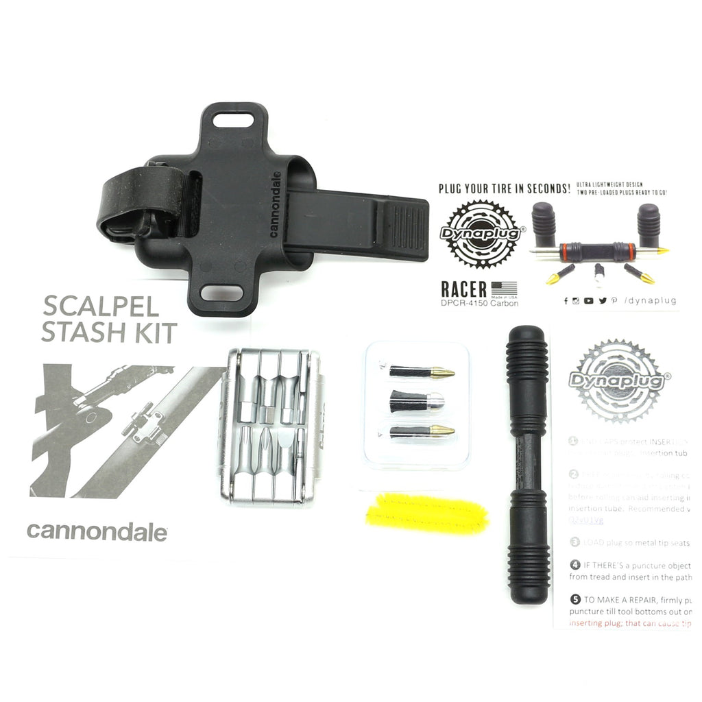 Cannondale Bike Mini Tools (Scalpel 10-in-1 Tool Stash, 10-in-1 Multi-tool,  PriBar Tire Levers Mini Tool, & Set-Off Flat Kit)