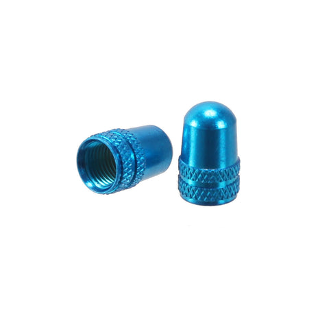 Alligator Alloy valve cap, Schrader, blue - pair