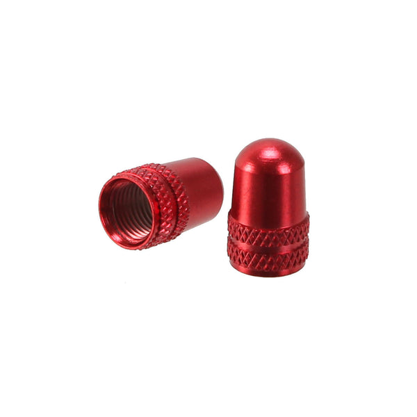 Alligator Alloy valve cap, Schrader, red - pair