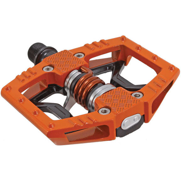 Crank Brothers Double Shot 2 hybrid pedals, orange/black