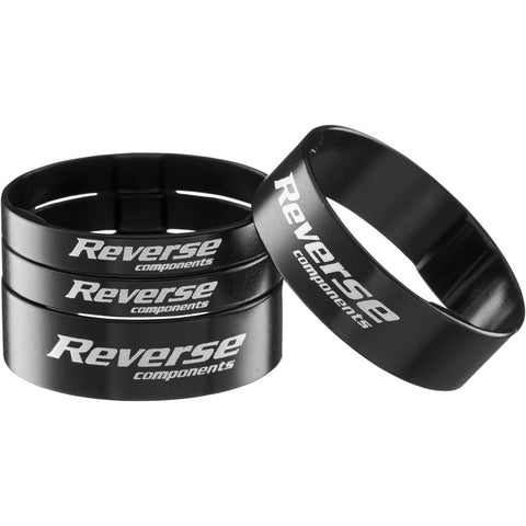 Reverse Ultralight Headset Spacer Set, Set/4, Black 1-1/8