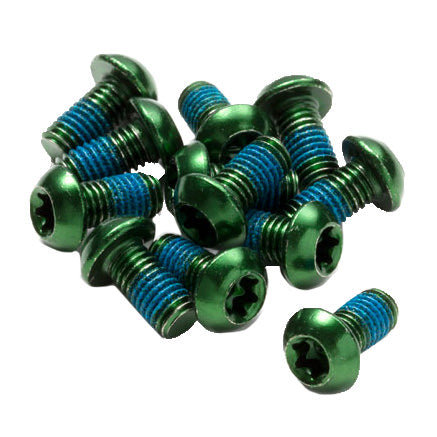 Reverse Disc Rotor Bolts, M5x10, 12/Pack - Green