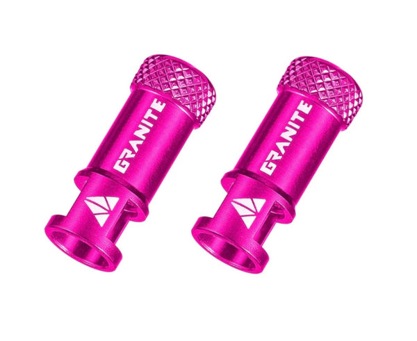 Granite-Design Juicy Nipples Presta Valve Core Tool Cap Set of 2, Pink