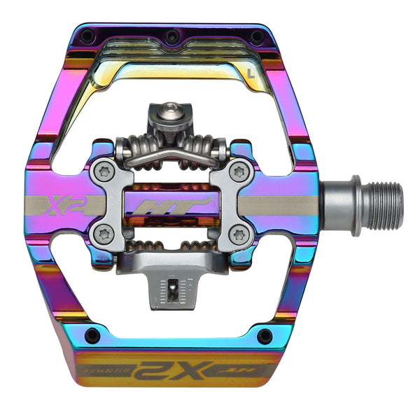 HT Pedals X2 Clipless Platform Pedals, CrMo - Oil Slick