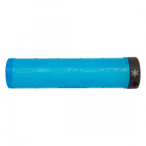 SUPACAZ Grizips Lock-On Grips Neon Blue Clear/Black