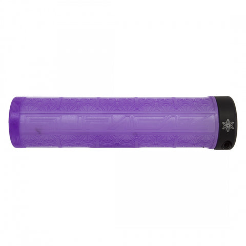 SUPACAZ Grizips Lock-On Grips Neon Purple Clear/Black