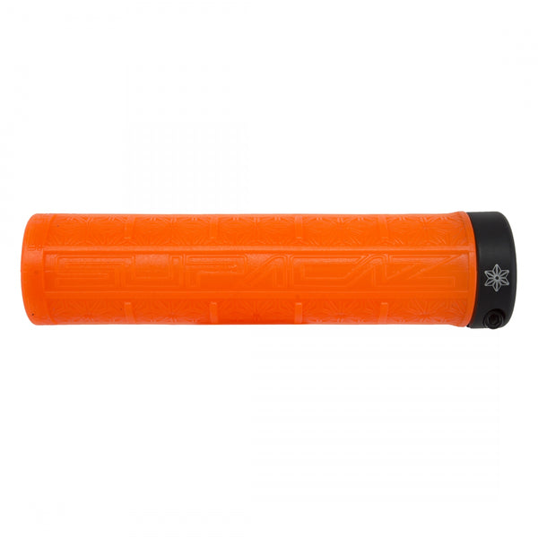 SUPACAZ Grizips Lock-On Grips Neon Orange Clear/Black