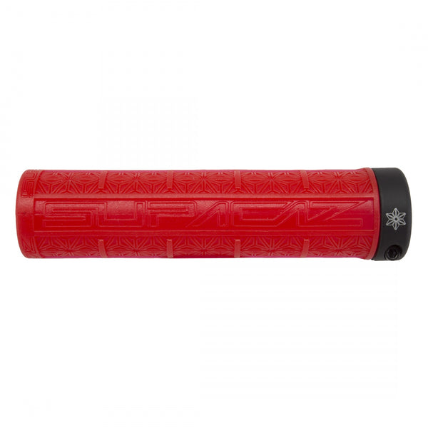 SUPACAZ Grizips Lock-On Grips Red Clear/Black