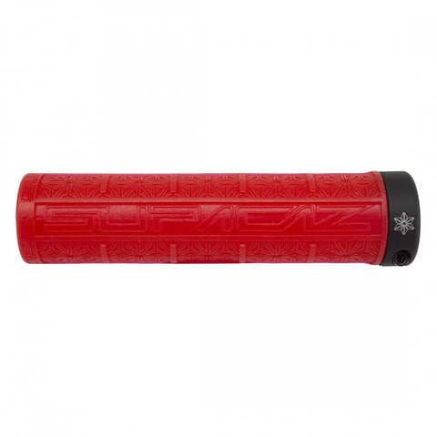 SUPACAZ Grizips Lock-On Grips Red Clear/Black