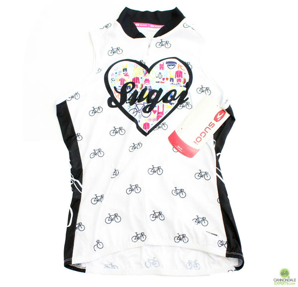 Sugoi Women's I Heart Bikes S/L Jersey White Extra Small