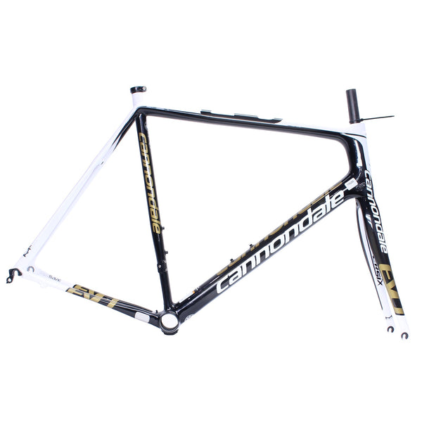 Cannondale SuperSix EVO Hi Mod Carbon Rim Brake Frame and Fork 60cm Used White/Gold/Carbon