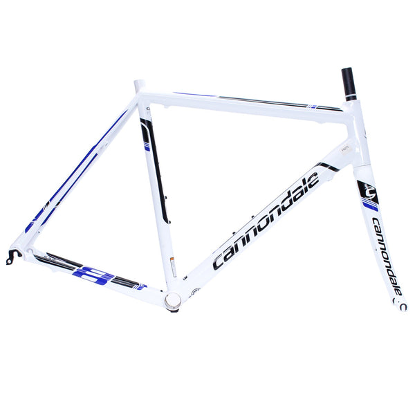 Cannondale CAAD8 Frame and Fork 56cm White/Blue/Black Dented Top Tube