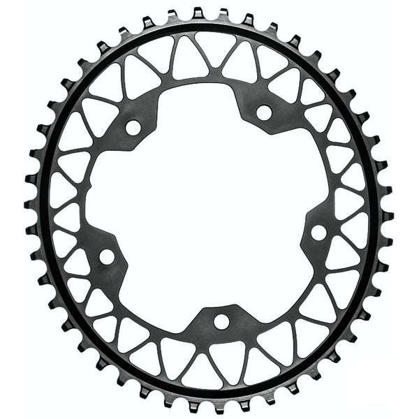 Absolute Black 5x110BCD Gravel 1X oval chainring, 48T - black