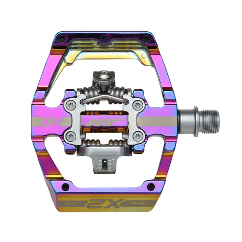 HT Pedals X2-SX Clipless Platform Pedals, CrMo - Oil Slick