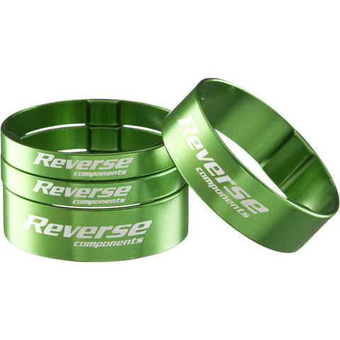 Reverse Ultralight Headset Spacer Set, Set/4, Green 1-1/8