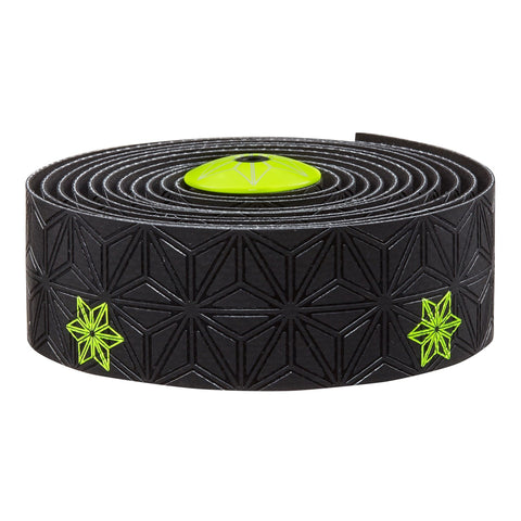 Supacaz Super Sticky Kush bar tape, Galaxy blk w/neon yellow