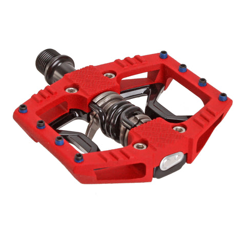 Crank Brothers Double Shot 3 hybrid pedals, red/black