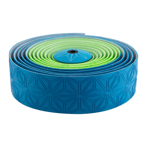 SUPACAZ Super Sticky Kush Multi Color Bar Tape Neon Green/Neon Blue