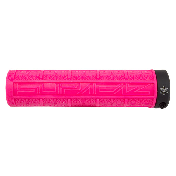 SUPACAZ Grizips Lock-On Grips Neon Pink/Black