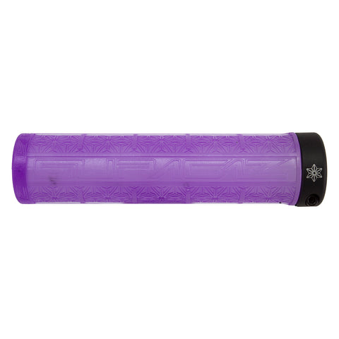 SUPACAZ Grizips Lock-On Grips Neon Purple Clear/Black