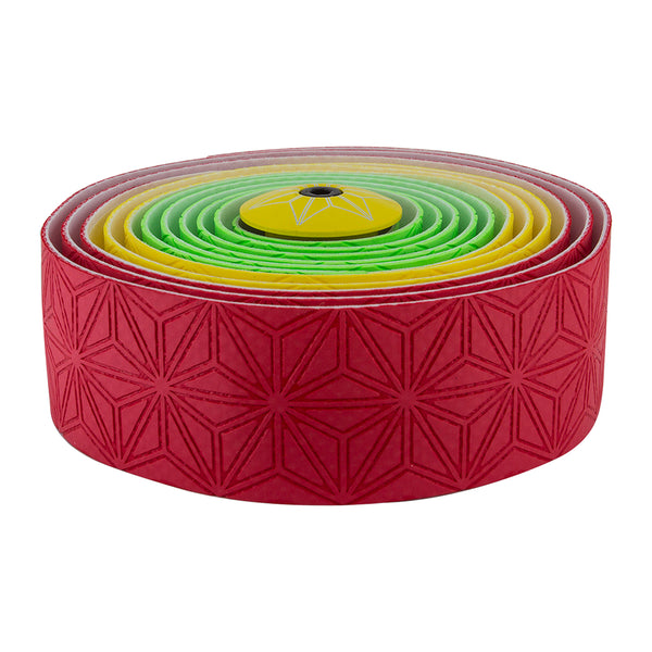 SUPACAZ Super Sticky Kush Multi Color Bar Tape Red/Yellow/Green/Yellow