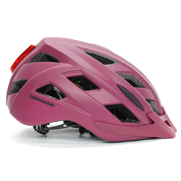 Cannondale Quick Adult Cycling Helmet w/ LED Light Black Cherry Small/Medium