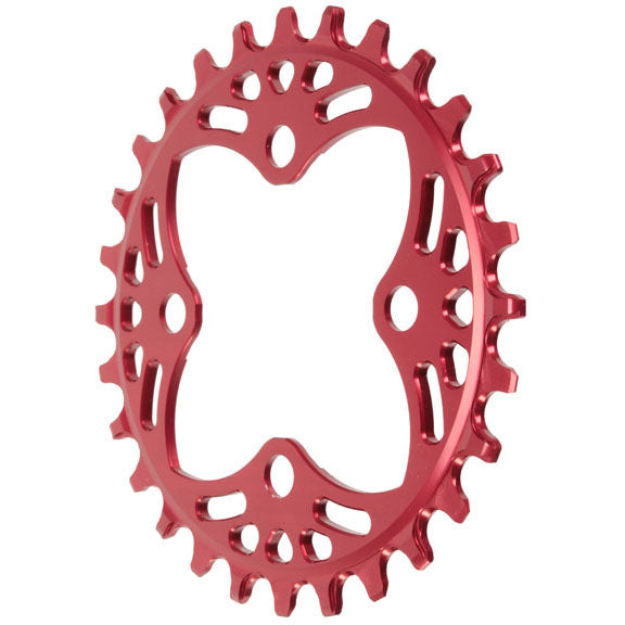 Absolute Black 104 chainring, 64BCD 28T - red