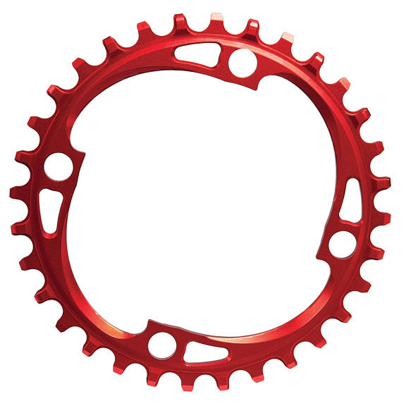 Absolute Black 104 chainring, 104BCD 32T - red