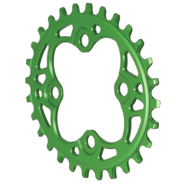 Absolute Black 104 Oval chainring, 64BCD 28T - green