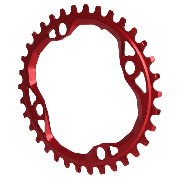 Absolute Black 104 Oval chainring, 104BCD 34T - red