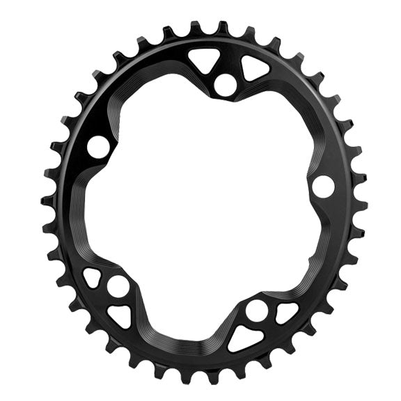 Absolute Black 110BCD CX oval chainring, 38T - black
