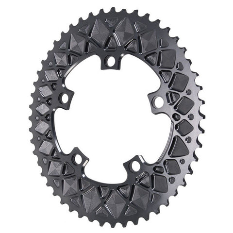 Absolute Black Premium oval road chainring, 5x110BCD 50T - grey