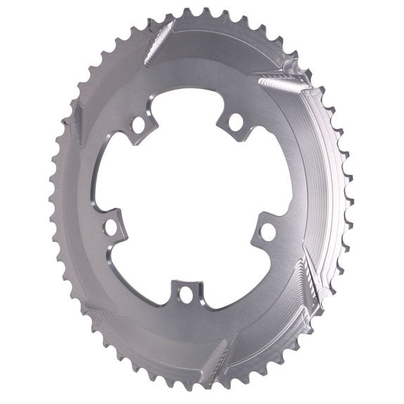Absolute Black Premium oval road chainring, 5x110BCD 52T - grey