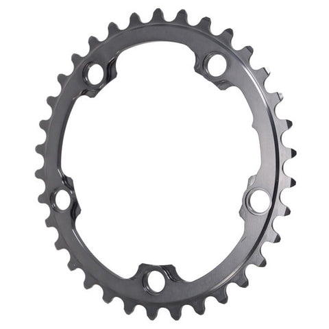 Absolute Black Winter oval road chainring, 5x110BCD 34T - grey