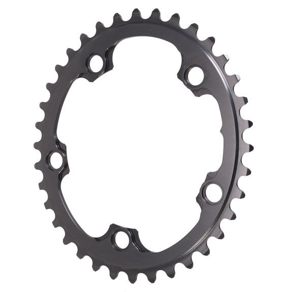 Absolute Black Winter oval road chainring, 5x110BCD 36T - grey