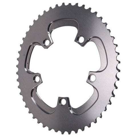 Absolute Black Winter oval road chainring, 5x110BCD 50T - grey