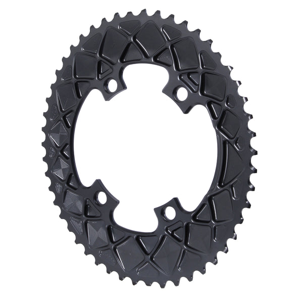 Absolute Black Premium oval road chainring, 4x110BCD 50T - grey