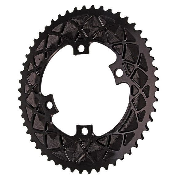 Absolute Black Premium oval road chainring, 4x110BCD 52T - black