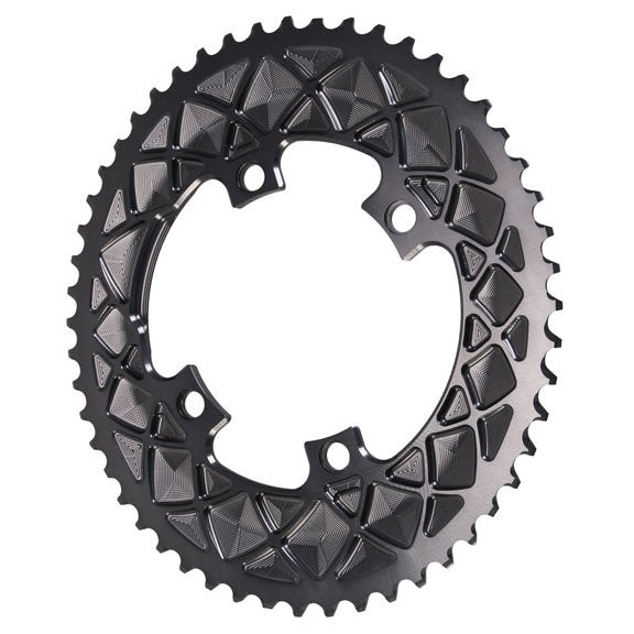 Absolute Black Premium oval road chainring, 4x110BCD 52T - grey