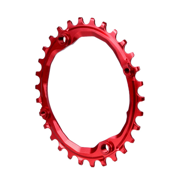 Absolute Black 104 Oval chainring, 104BCD 30t - red