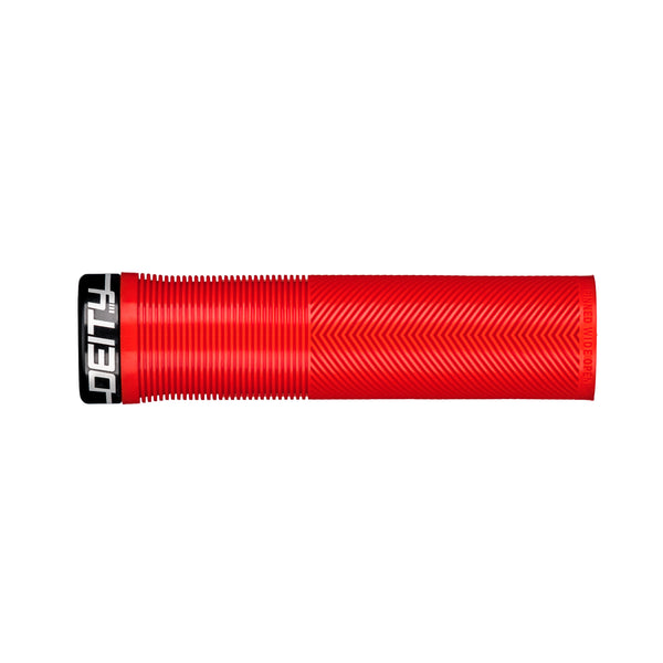 Deity Knuckleduster Lock-on Grips: Red with Black Clamp