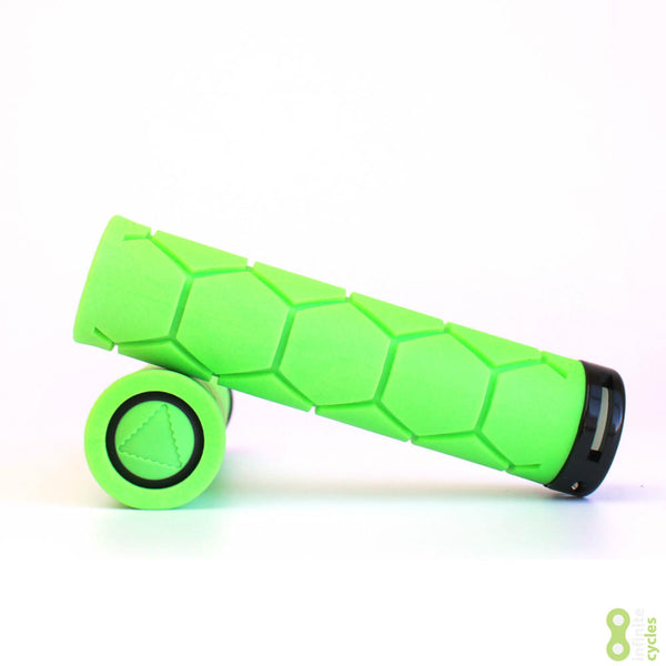 Fabric Silicone Lock On Bike Grips - Green FP3207U30OS