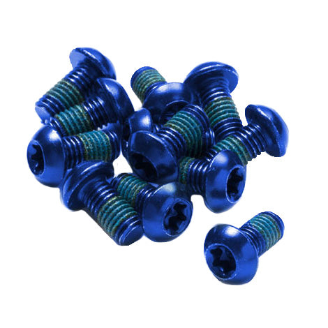 Reverse Disc Rotor Bolts, M5x10, 12/Pack - Blue