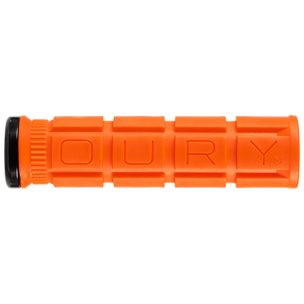 Oury V2 Single Sided Lock-On Grips - Blaze Orange/Black Clamp