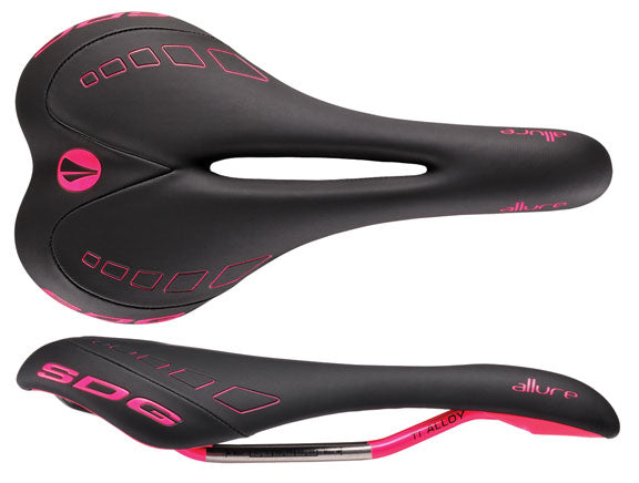 SDG Allure saddle, ti-alloy rail - black/pink