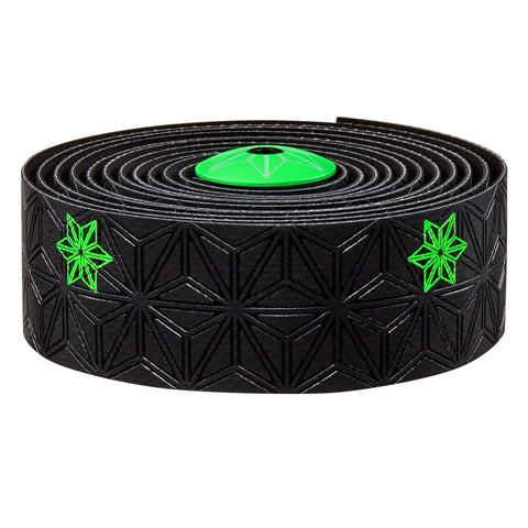 Supacaz Super Sticky Kush bar tape, Galaxy blk w/neon green